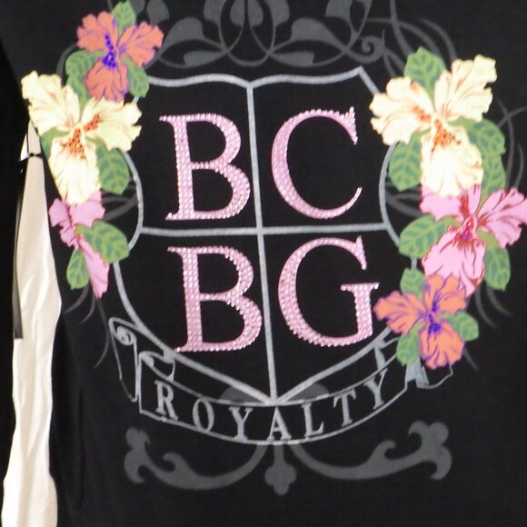 NWT BCBG sz MED, LG, XL 95% cotton PASTEL FLORAL & BLACK 2 PC TRACKSUIT - Picture 11 of 16